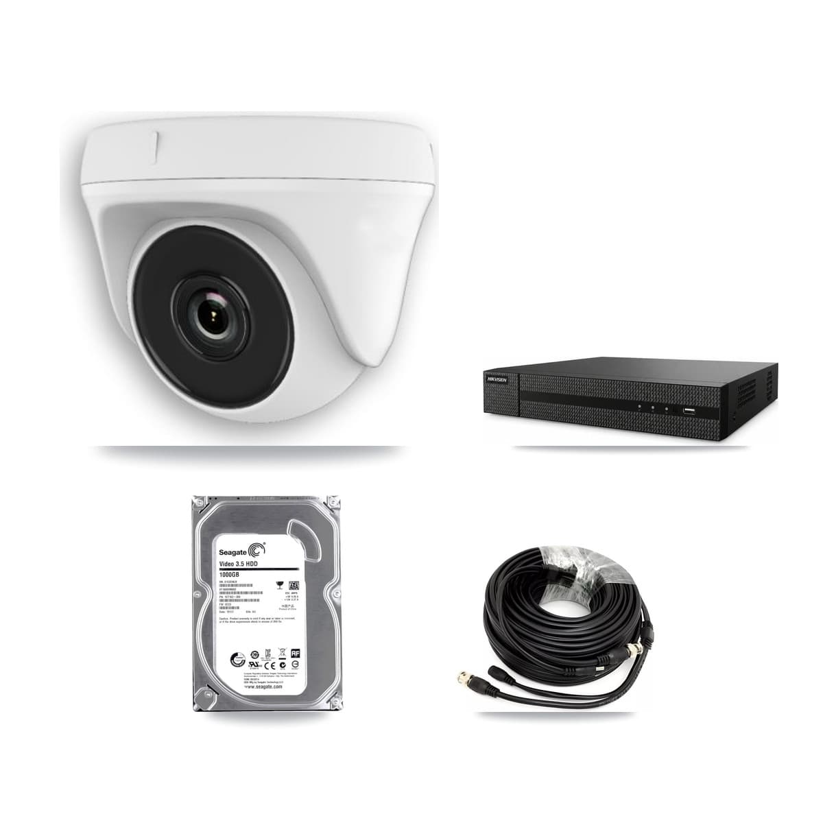 8-Channel 2MP CCTV Kit — 2 White Dome Cameras + 1TB Recording (DVR-8CH Recorder) - Image 1
