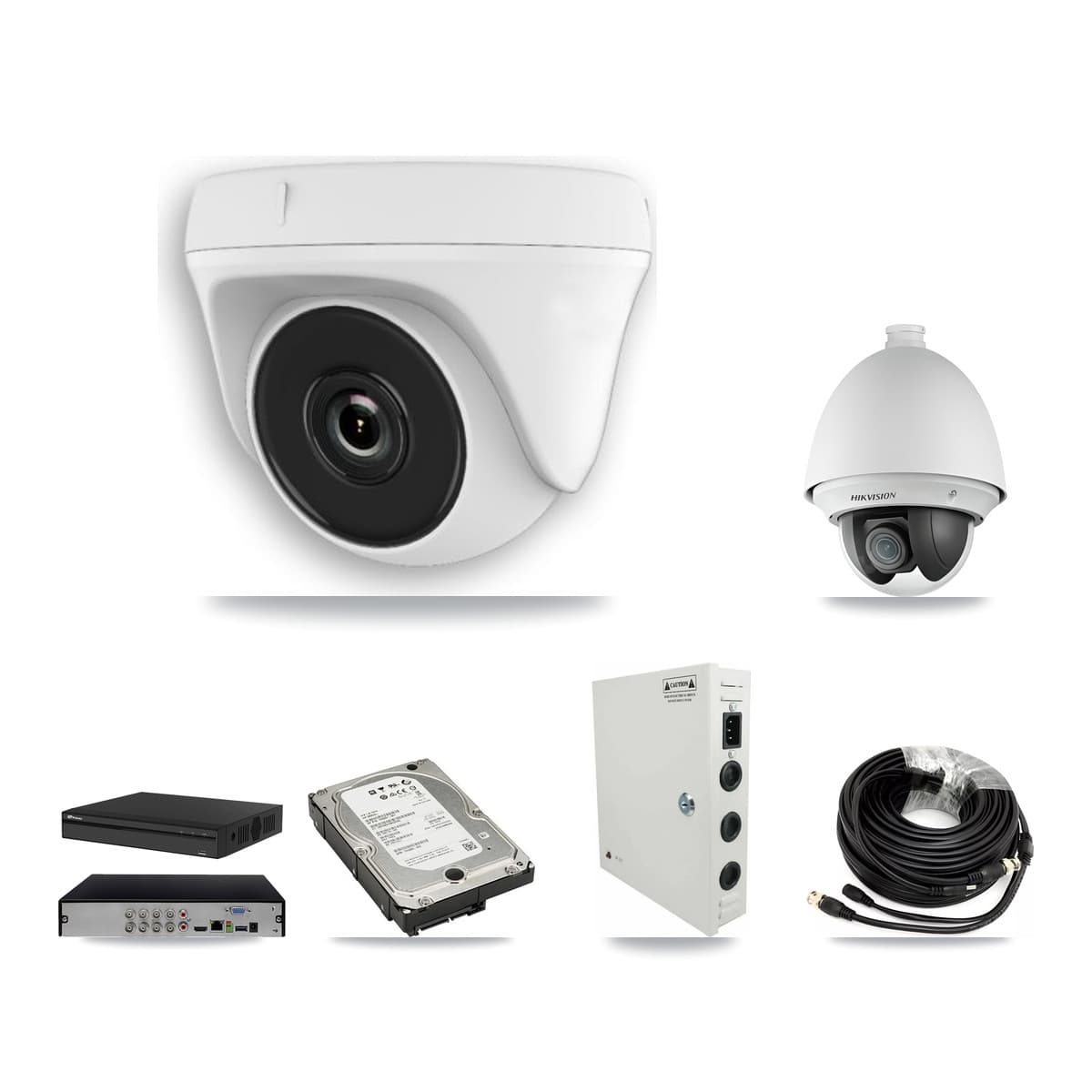 Hikvision & Prolux 8-Channel 2MP CCTV Kit — 2 PTZ + 5 Dome Cameras + 5TB Recording