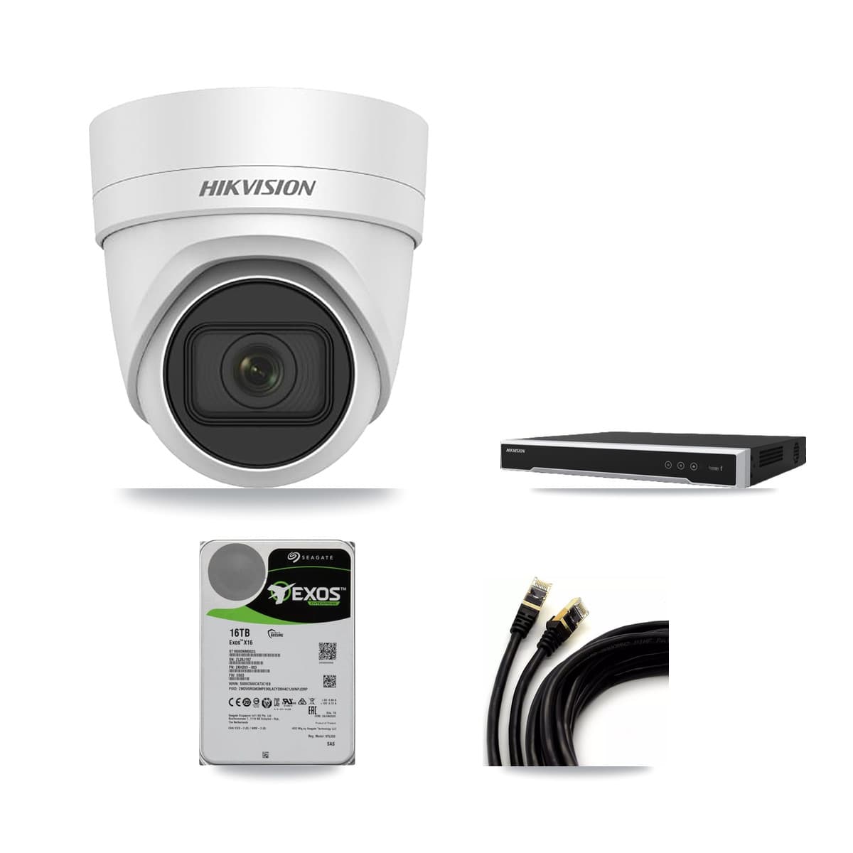 Hikvision 16-Channel 4MP CCTV Kit — 13 DS-2CD2H45FWD Turret Cameras + 16TB Recording (DS-7616NI-M2 Recorder)