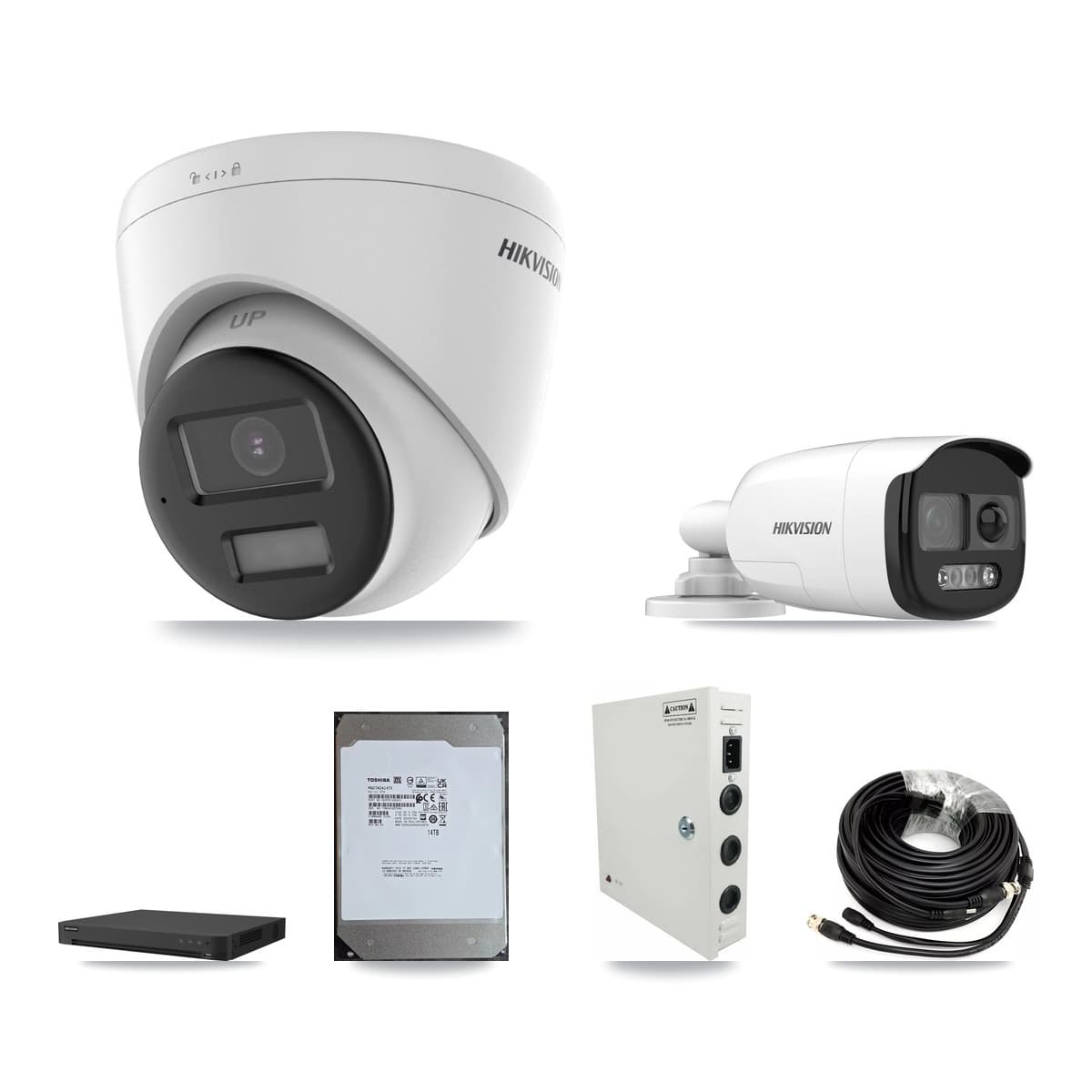 Hikvision 16-Channel 5MP – 4K CCTV Kit — 5 5MP Bullet + 10 4K Turret Cameras + 14TB Recording