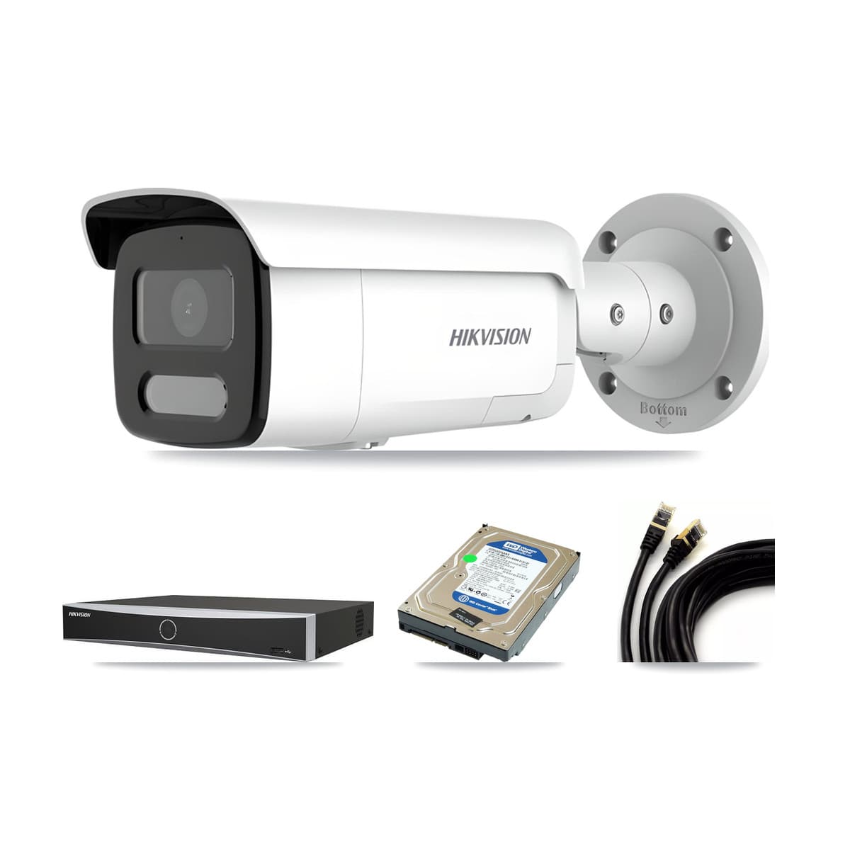 Hikvision 4-Channel 4MP CCTV Kit — 1 Bullet Camera + 500GB Recording - Image 1