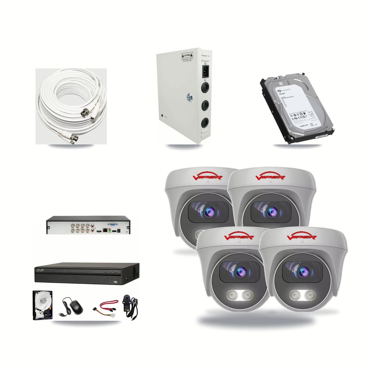 Dahua 8-channel CCTV kit: 4 cameras (4× 5MP Camera), 6TB hard drive