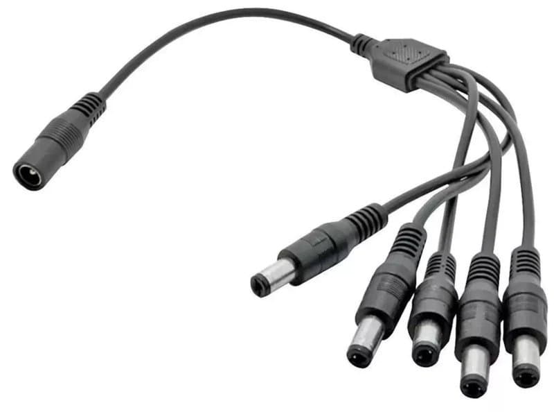 UKVISION 5 Way DC Power Splitter Cable 1 Female to 5 Male 12V CCTV