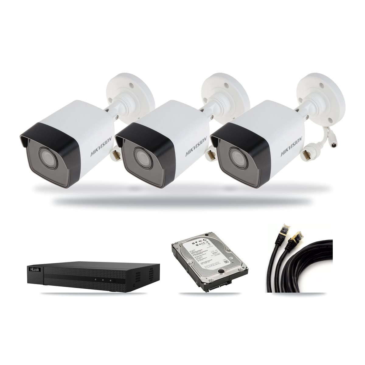 Hikvision & HiLook 8-Channel 5MP CCTV Kit — 3 Bullet + 1 Dome Cameras + 5TB Recording (NVR-108MH-D Recorder) - Image 1