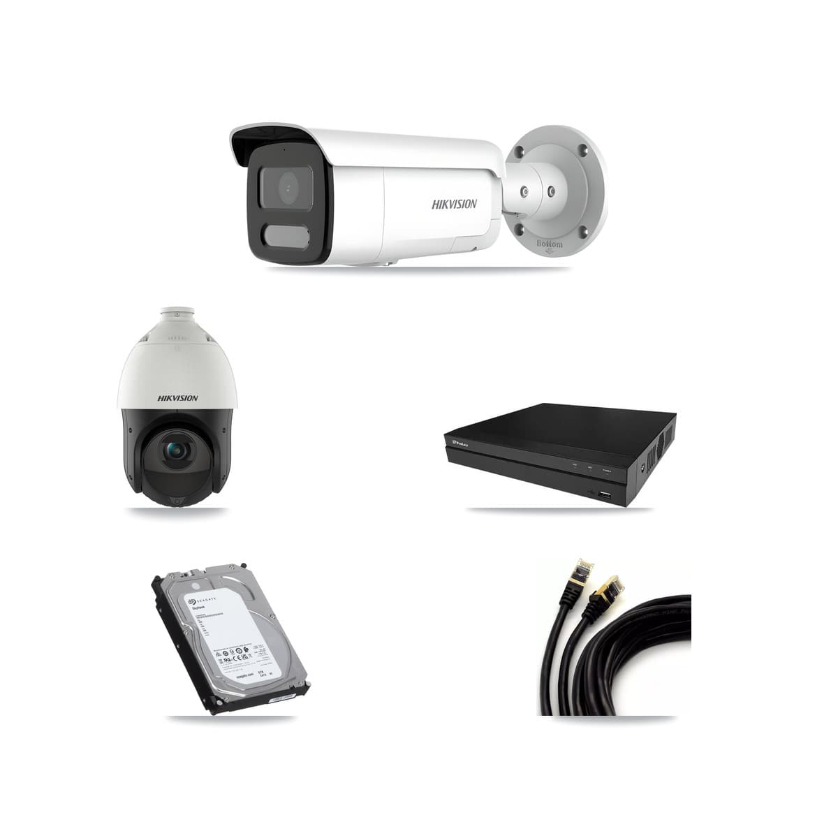 Hikvision & Prolux 8-Channel 4MP CCTV Kit — 4 Bullet + 1 PTZ Cameras + 6TB Recording - Image 1