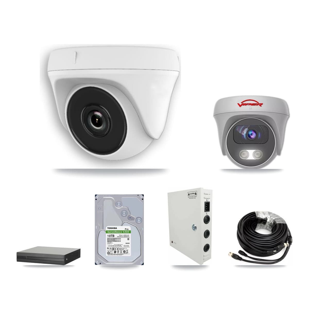 Viper 16-Channel 2MP – 5MP CCTV Kit — 15 2MP Dome + 1 5MP Cameras + 10TB Recording