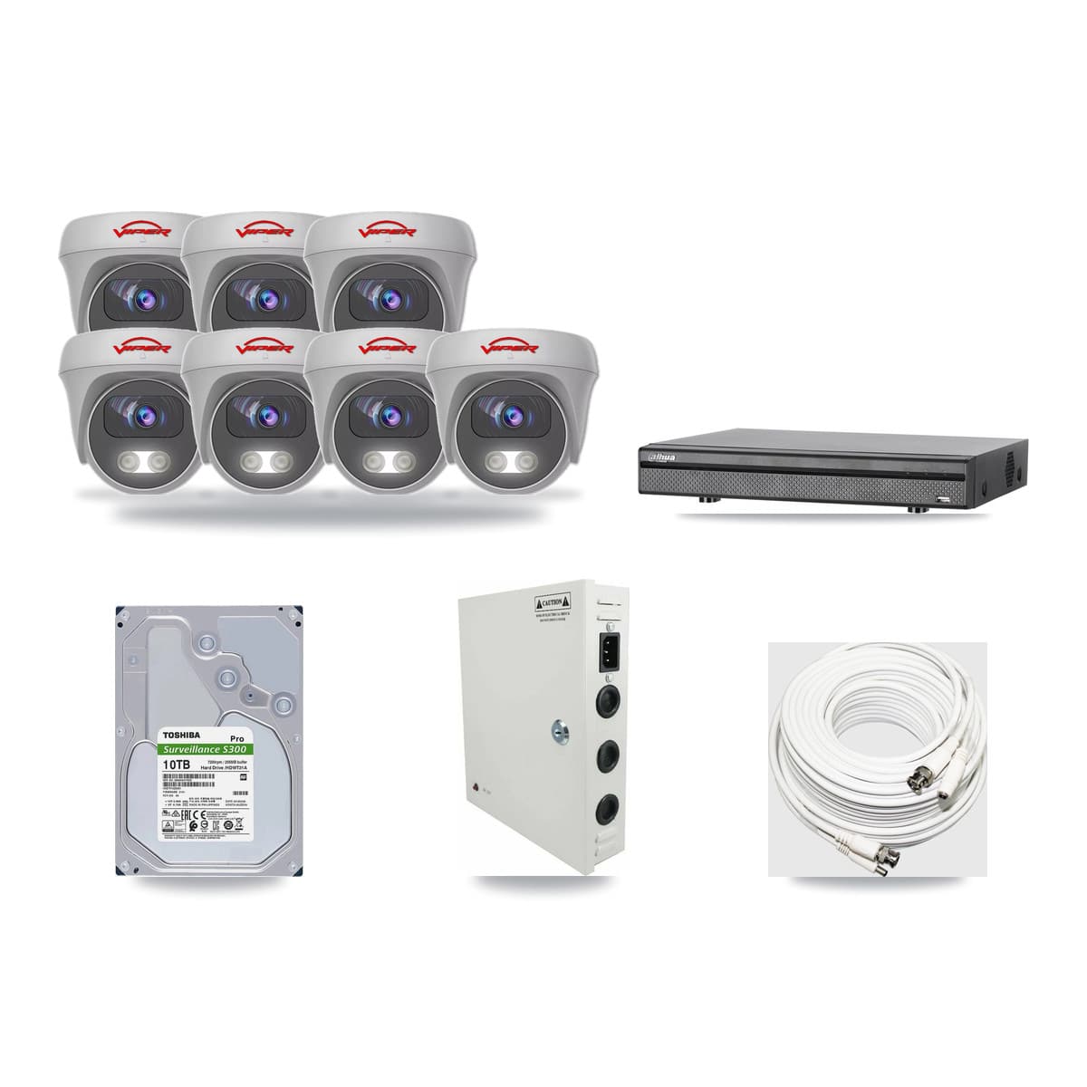 Viper & Dahua 8-Channel 5MP CCTV Kit — 7 Cameras + 10TB Recording - Image 1