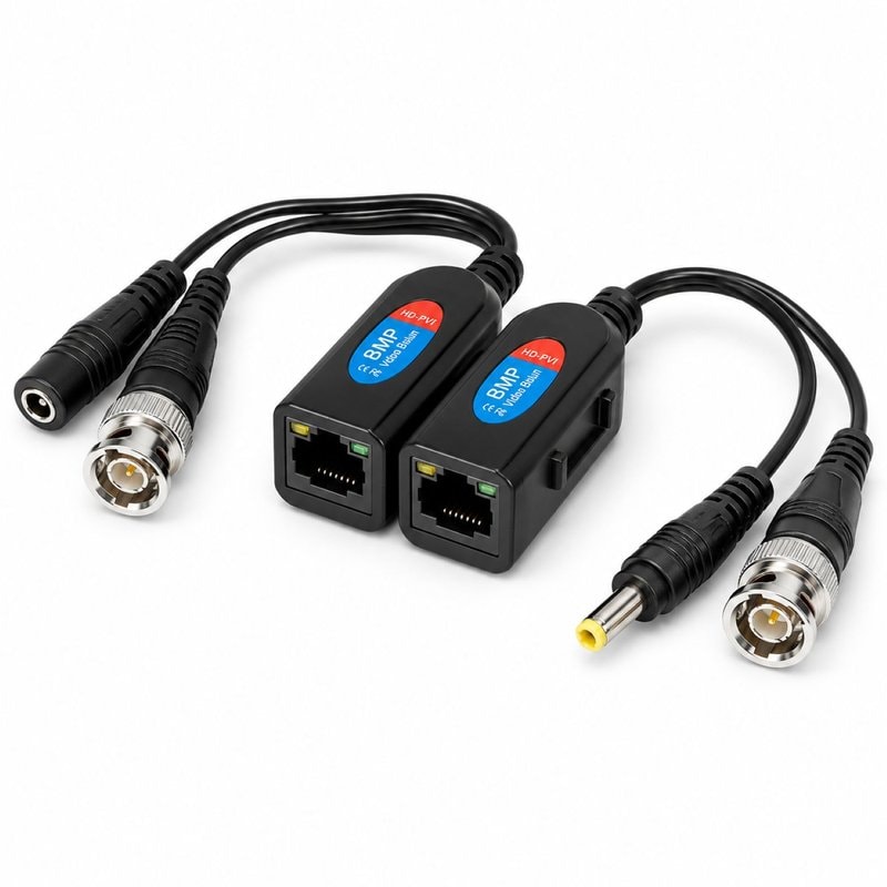 RJ45 Video Balun HDPV 8MP Passive CCTV Balun BNC to Cat5e Cat6