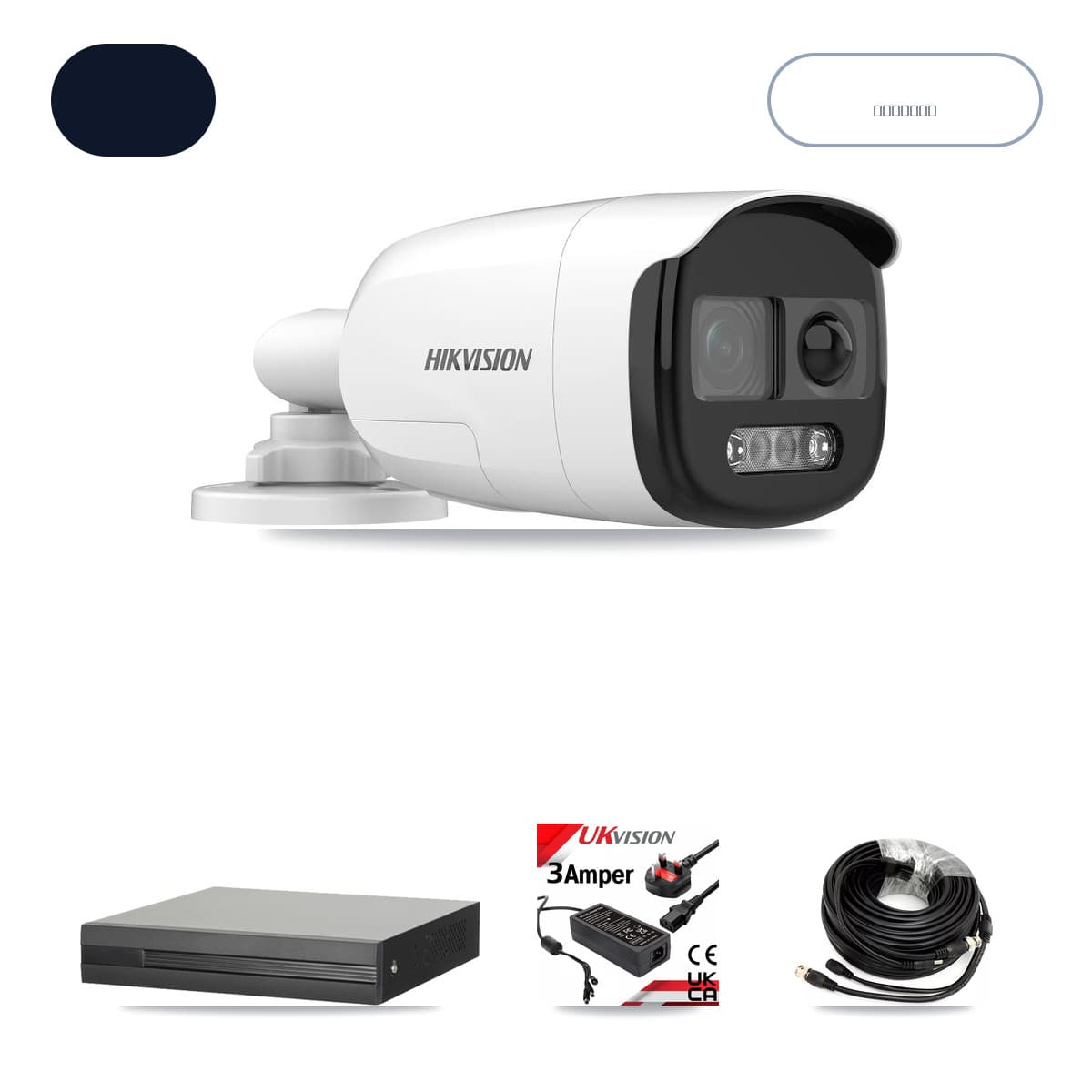 Hikvision 4-Channel 5MP CCTV Kit — 2 DS-2CE12KF3T Bullet Cameras + 3TB Recording (XVR-3104HS Recorder)