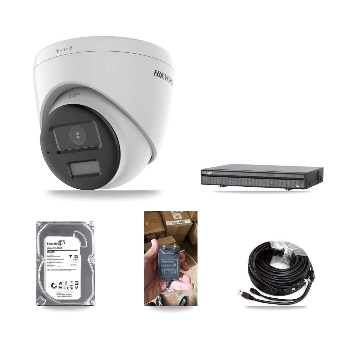 Hikvision & Dahua 8-Channel 5MP CCTV Kit — 1 DS-2CE78K0T-LPTS Turret Camera + 1TB Recording (DH-XVR5108H-4KL-X-8P Recorder) - Image 1