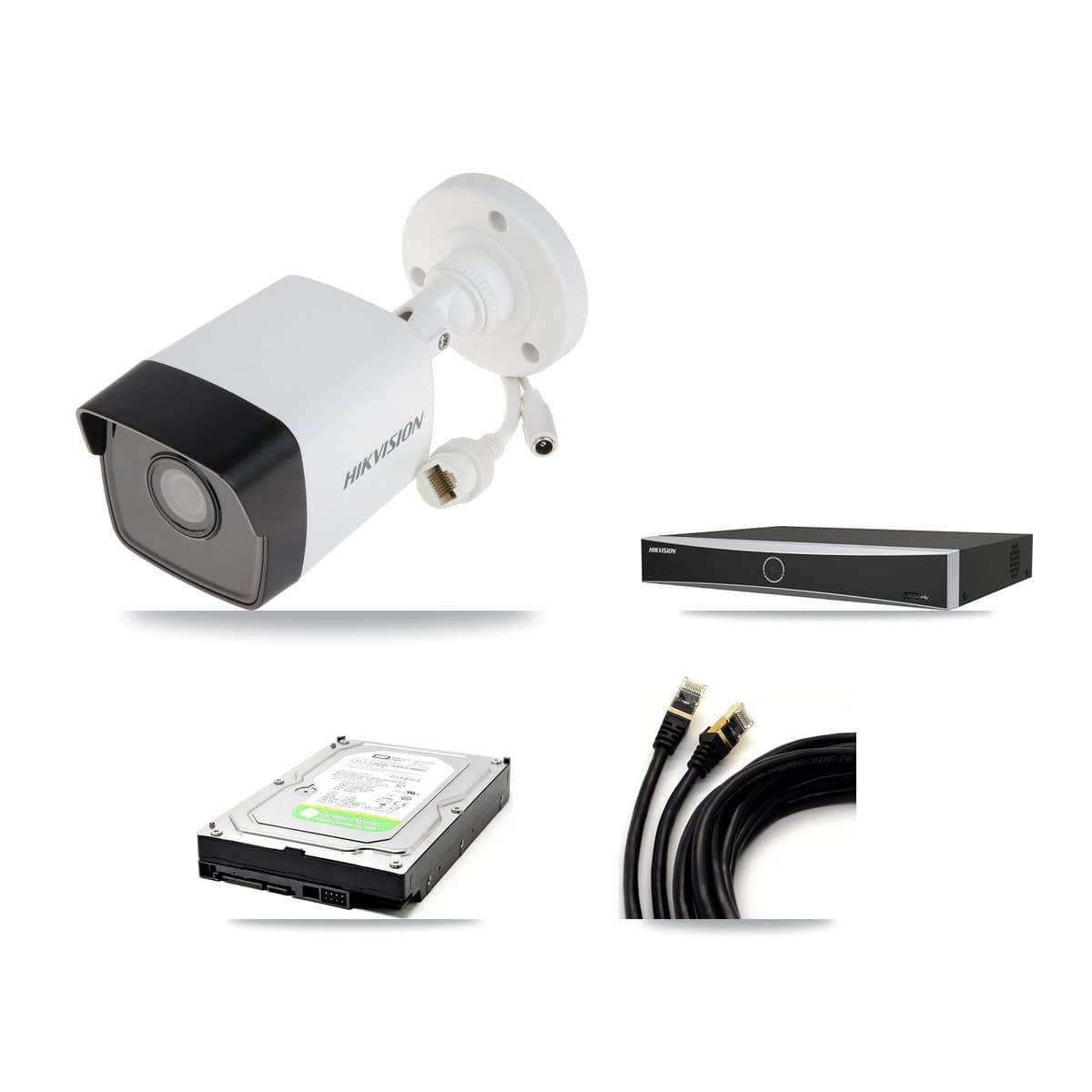 Hikvision 4-Channel 5MP CCTV Kit — 2 DS-2CD1053G0 Bullet Cameras + 1TB Recording