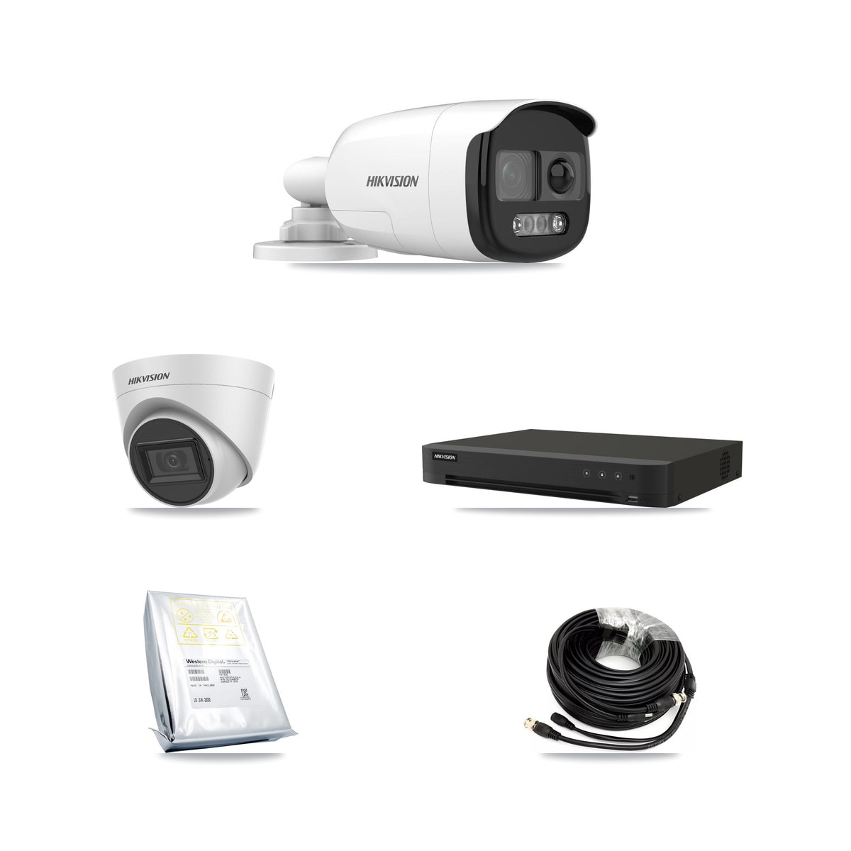 Hikvision 16-Channel 5MP CCTV Kit — 5 Bullet + 1 White Turret Cameras + 8TB Recording - Image 1