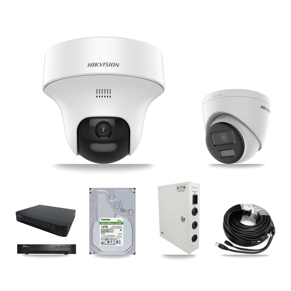 Hikvision & Prolux 16-Channel 5MP CCTV Kit — 9 DS-2CE70K0T + 4 DS-2CE78K0T Turret Cameras + 10TB Recording