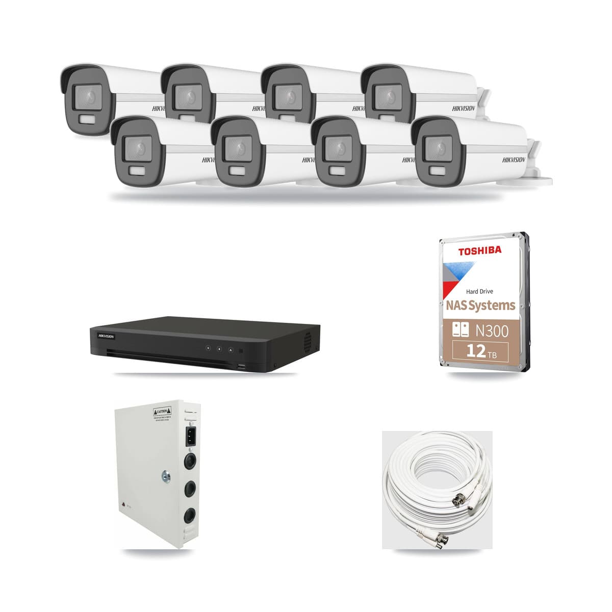 Hikvision 8-Channel 4K CCTV Kit — 8 Bullet Cameras + 12TB Recording - Image 1
