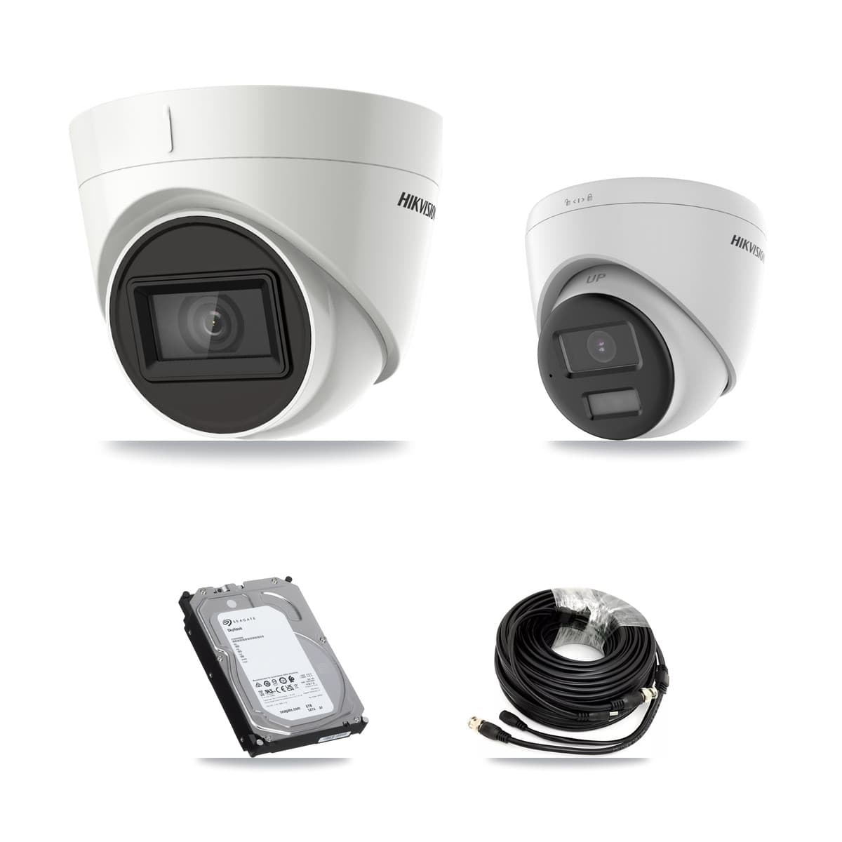 Hikvision 32-Channel 4K CCTV Kit — 1 DS-2CE78U0T + 7 DS-2CE78U1T Turret Cameras + 3× 6TB Recording
