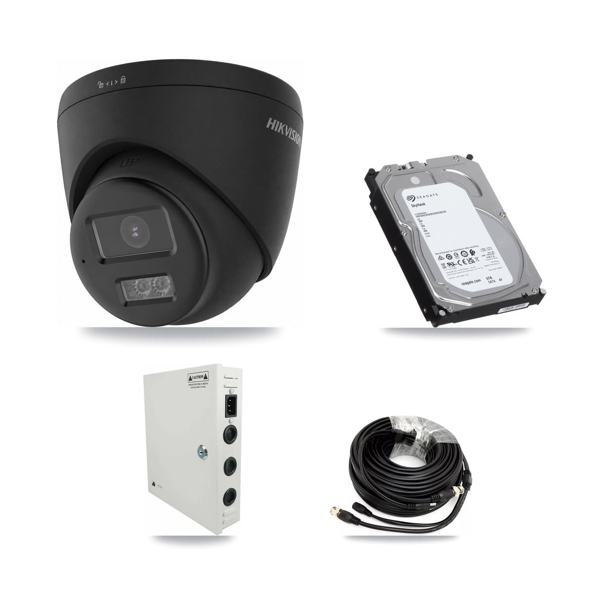 Hikvision 32-Channel 4K CCTV Kit — 17 Black Turret Cameras + 3× 6TB Recording