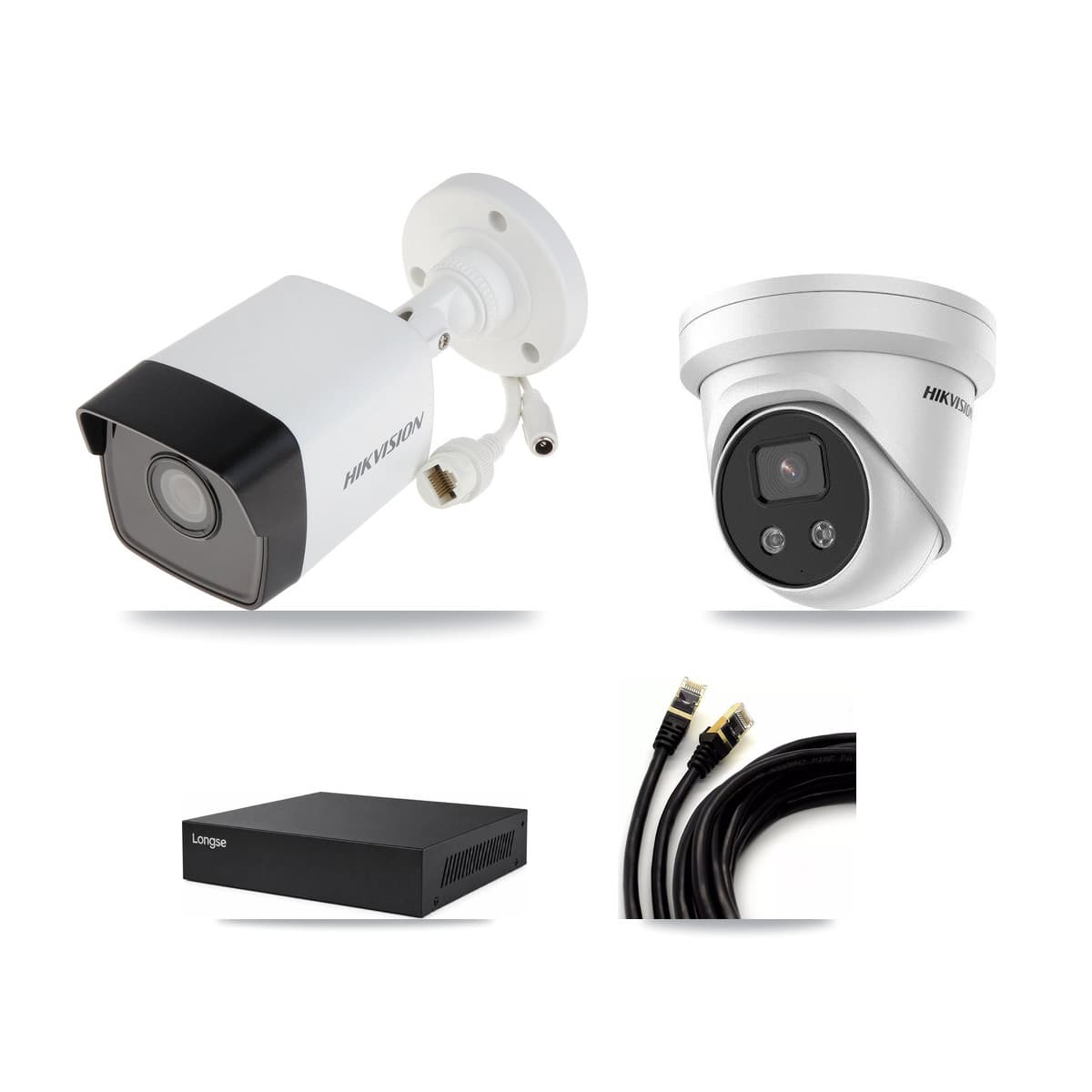 Hikvision & Longse 8-Channel 5MP CCTV Kit — 1 Bullet + 1 Turret Cameras + 3TB Recording - Image 1