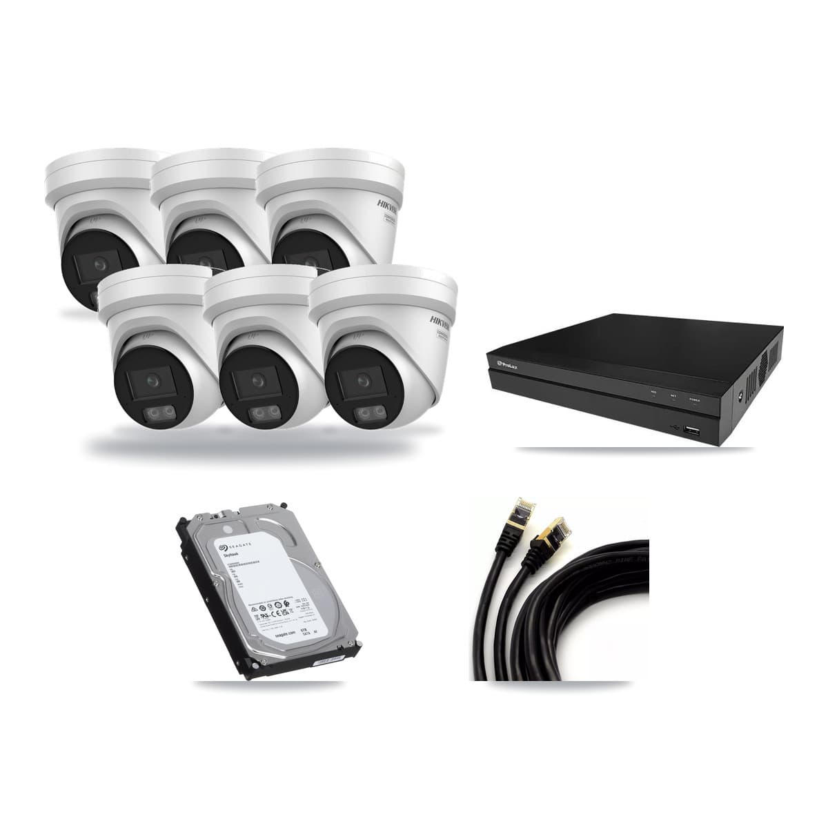 Hikvision & Prolux 8-Channel 4K CCTV Kit — 6 Turret Cameras + 6TB Recording - Image 1