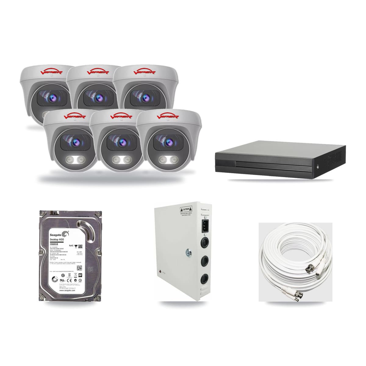 16-Channel 5MP CCTV Kit — 6 Viper Cameras + 2TB Recording - Image 1