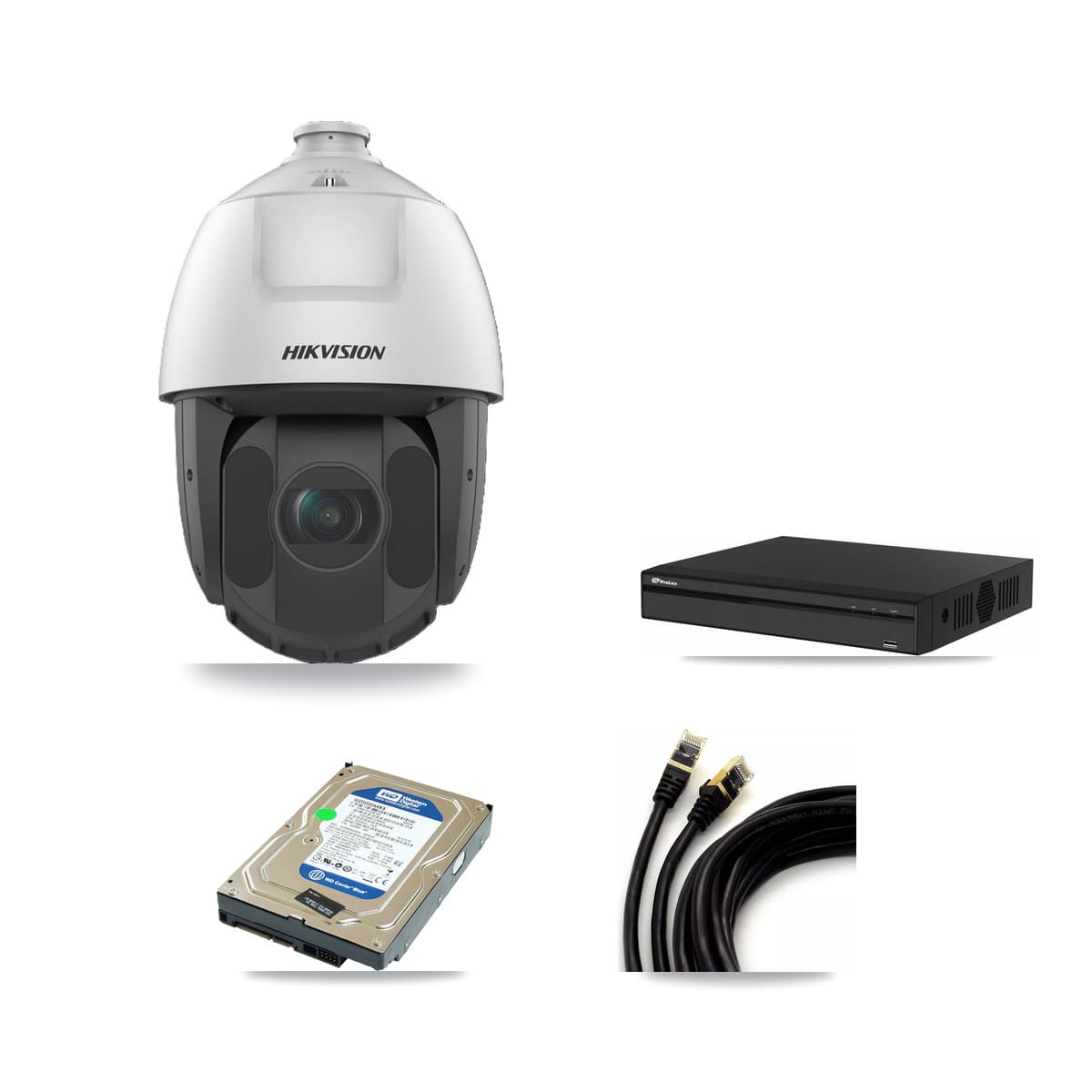 Hikvision & Prolux 4-Channel 2MP CCTV Kit — 1 PTZ Camera + 500GB Recording