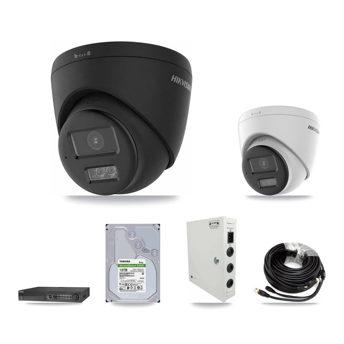 Hikvision 32-Channel 4K CCTV Kit — 10 DS-2CE78U0T + 21 DS-2CE78U0T Turret Cameras + 2× 10TB Recording
