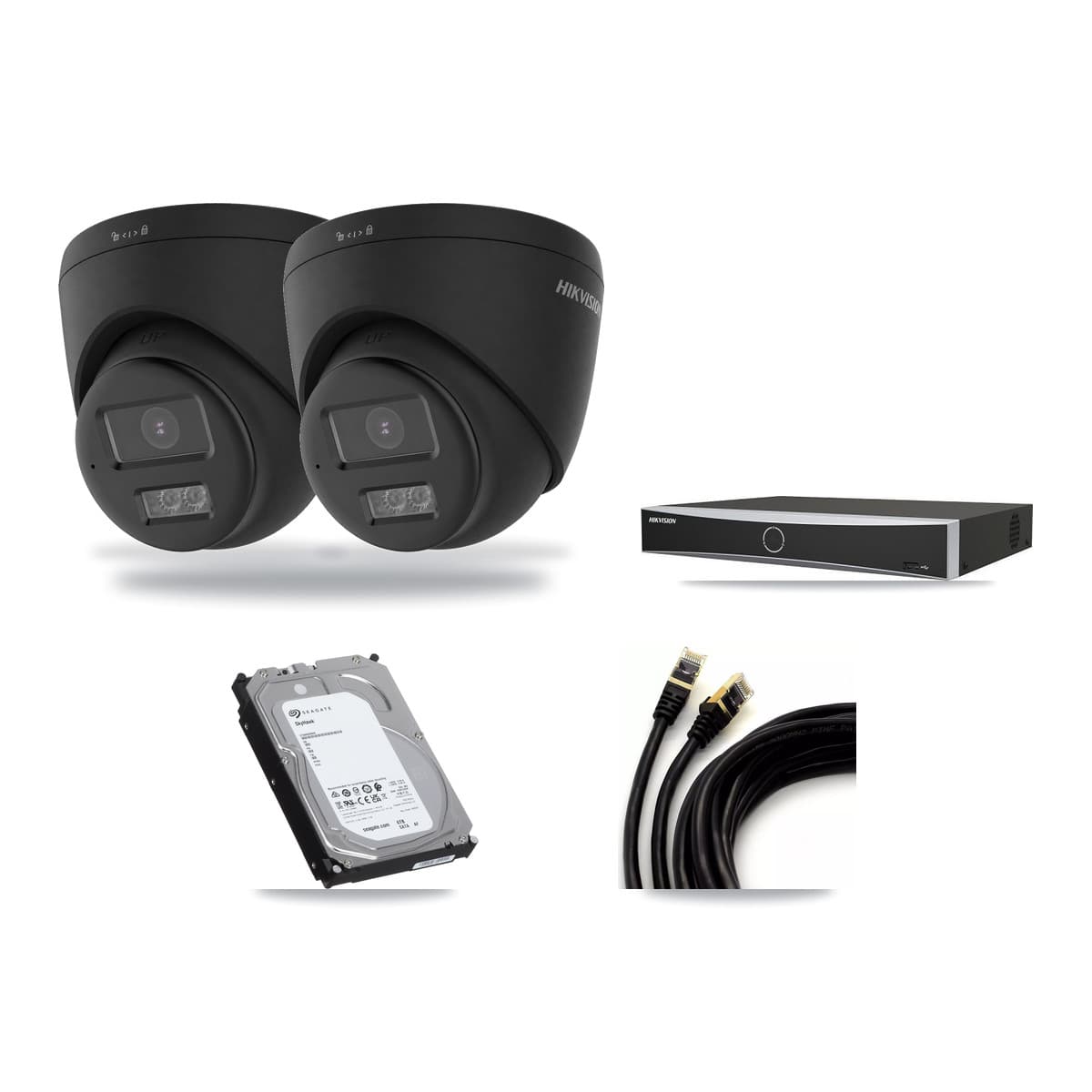 Hikvision 4-Channel 5MP – 4K CCTV Kit — 2 4K Turret + 1 5MP Dome Cameras + 6TB Recording - Image 1