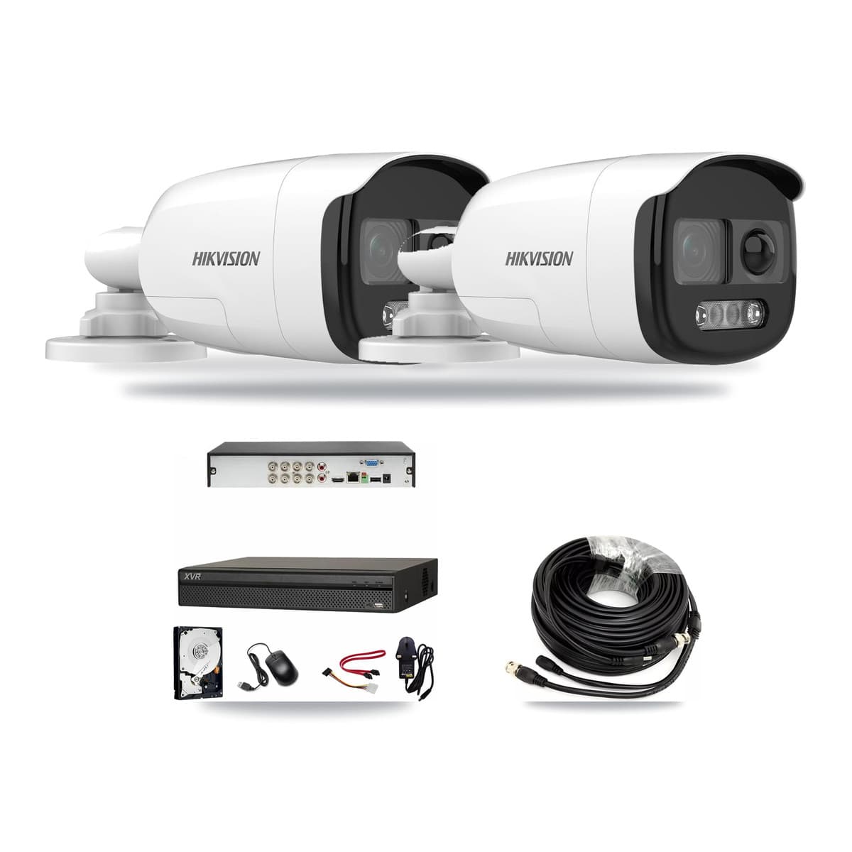 Hikvision & Dahua 8-Channel 5MP CCTV Kit — 2 DS-2CE12KF3T Bullet Cameras + 3TB Recording (XVR-3108AD Recorder) - Image 1