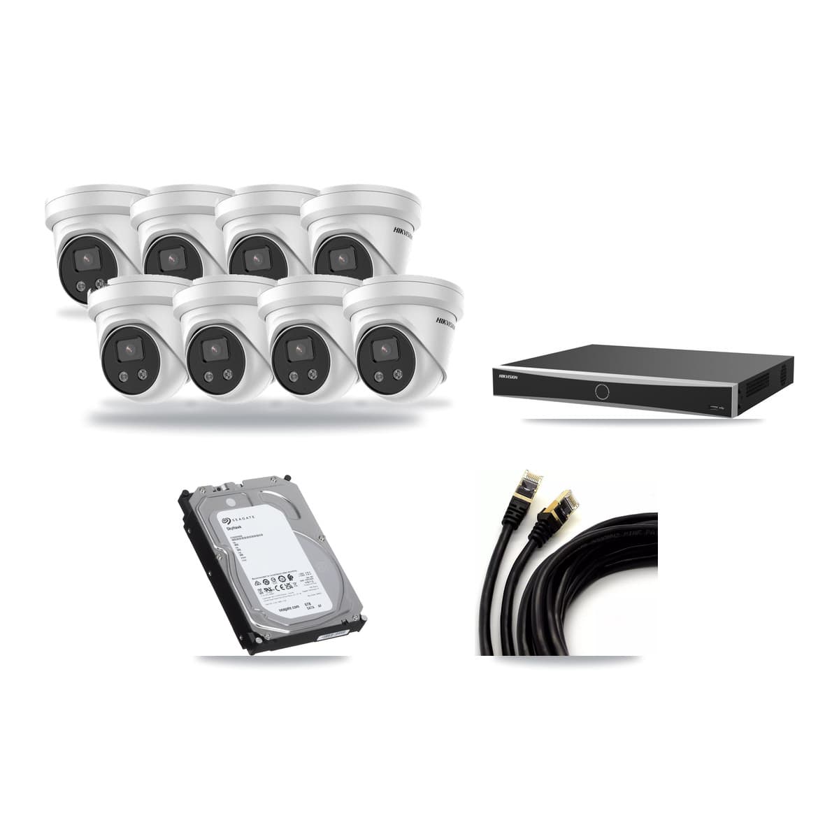 Hikvision 16-Channel 5MP CCTV Kit — 8 Turret Cameras + 6TB Recording (DS-7616NXI Recorder) - Image 1