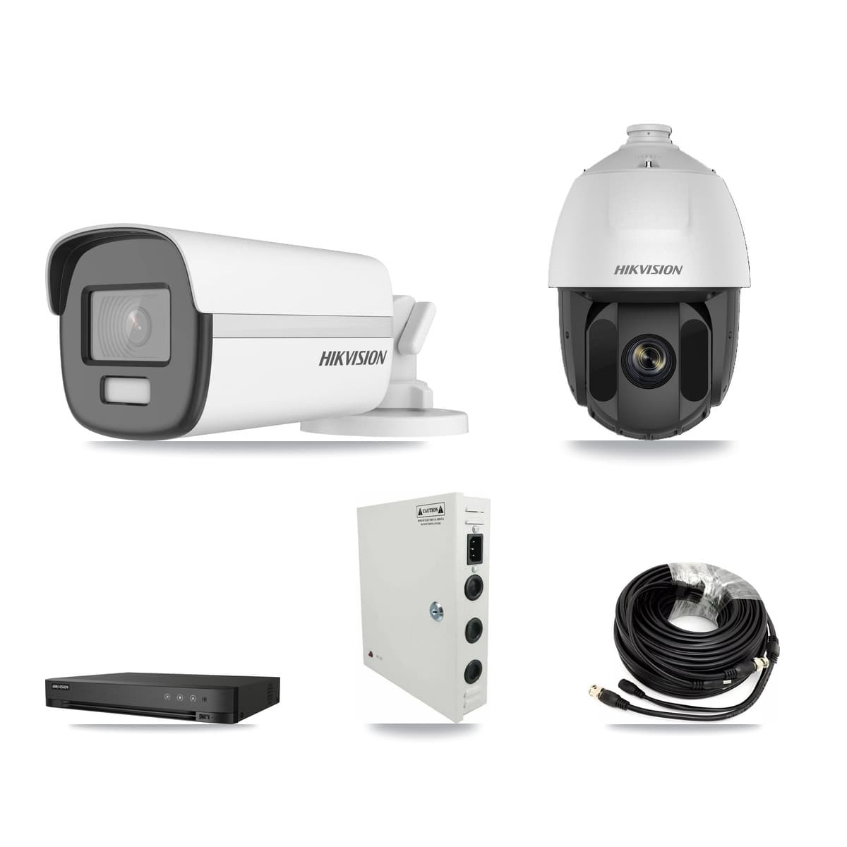 Hikvision 4-Channel 2MP – 4K CCTV Kit — 1 2MP PTZ + 3 4K Bullet Cameras + 8TB Recording (DS-7204HUHI Recorder) - Image 1