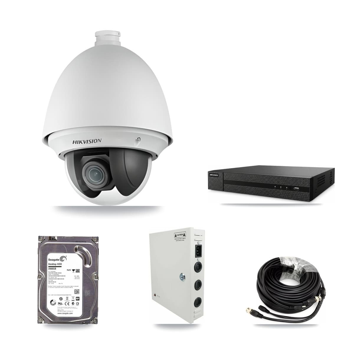 Hikvision 8-Channel 2MP CCTV Kit — 3 PTZ Cameras + 2TB Recording (DVR-8CH Recorder) - Image 1