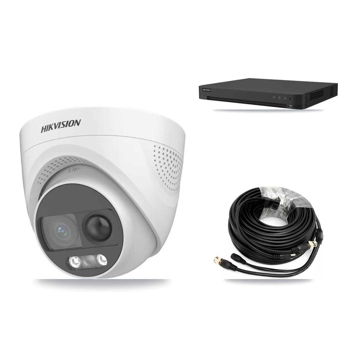 Hikvision 16-Channel 5MP CCTV Kit — 3 DS-2CE72KF3T Turret Cameras + 4TB Recording (IDS-7216HUHI Recorder)