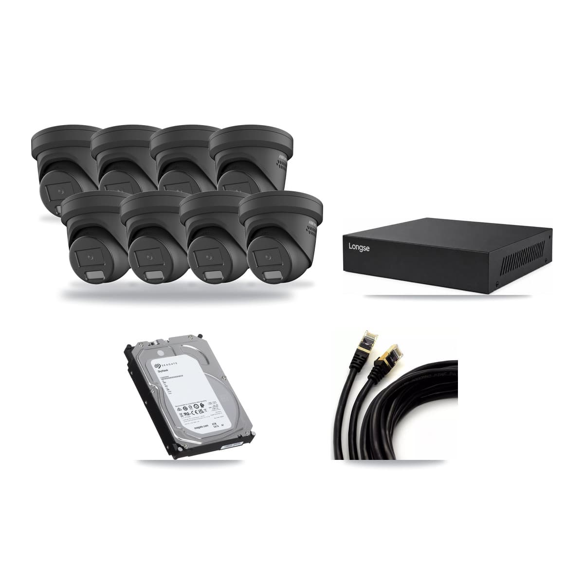 Hikvision & Longse 8-Channel 4MP CCTV Kit — 8 Turret Cameras + 6TB Recording - Image 1