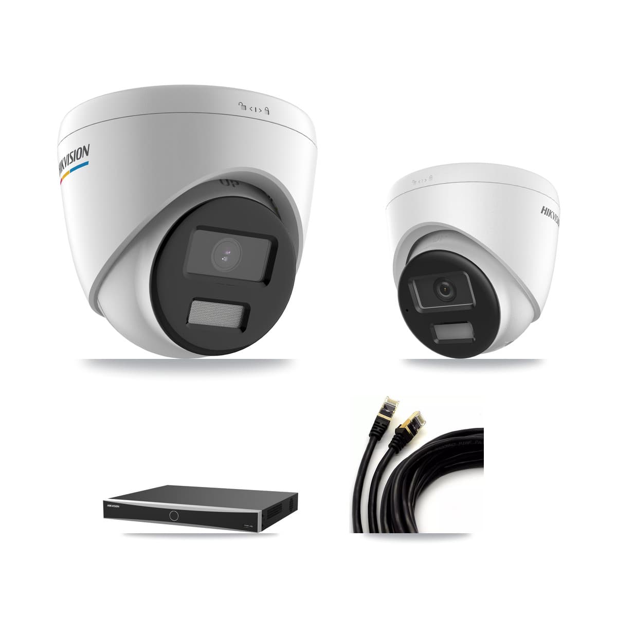 Hikvision 16-Channel 2MP – 4K CCTV Kit — 1 2MP + 1 4K Turret Cameras + 3TB Recording (DS-7616NXI Recorder) - Image 1