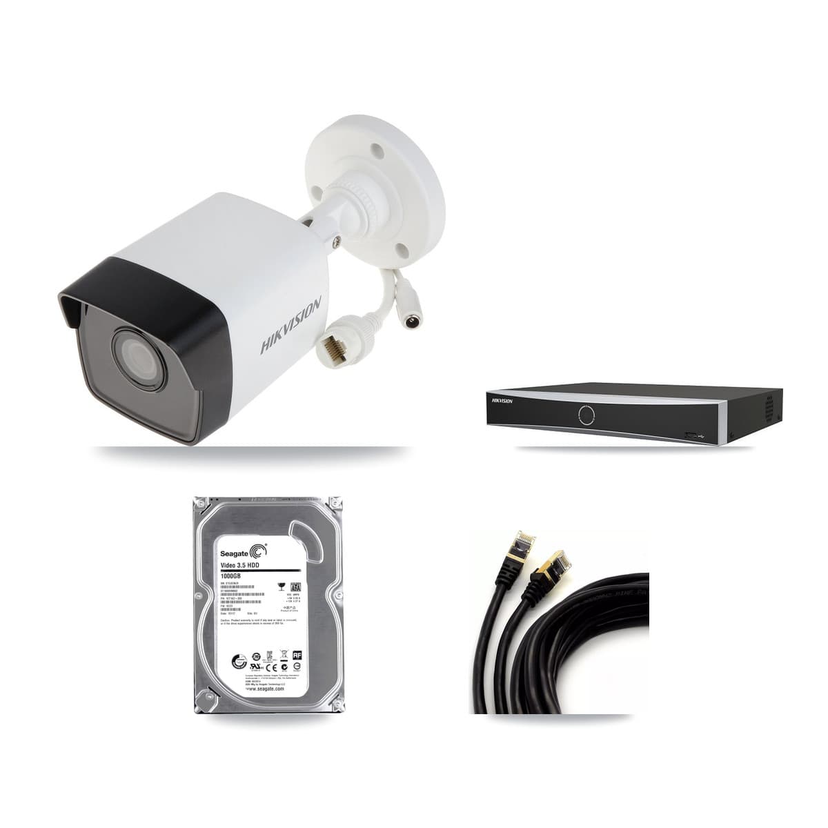 Hikvision 4-Channel 5MP CCTV Kit — 1 DS-2CD1053G0 Bullet Camera + 1TB Recording - Image 1