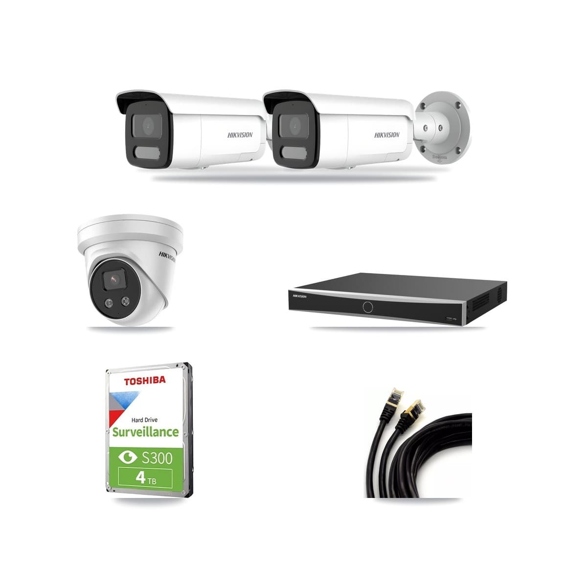 Hikvision 16-Channel 4MP – 5MP CCTV Kit — 2 4MP Bullet + 1 5MP Turret Cameras + 4TB Recording (DS-7616NXI Recorder) - Image 1
