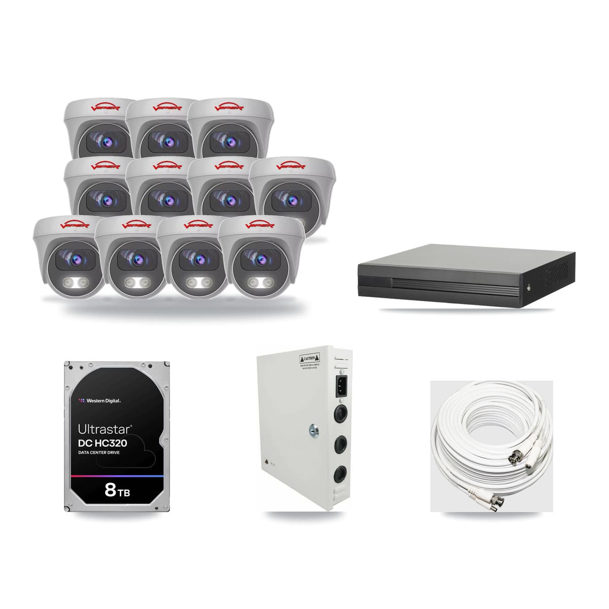 16-Channel 5MP CCTV Kit — 11 Viper Cameras + 8TB Recording - Image 1