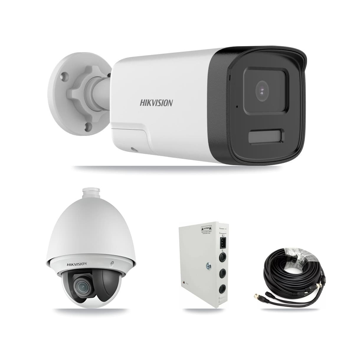 Hikvision 32-Channel 2MP – 5MP CCTV Kit — 1 DS-2AE4225T 2MP PTZ + 2 DS-2CE17K0T 5MP Bullet Cameras + 3TB Recording (IDS-7332HUHI Recorder)