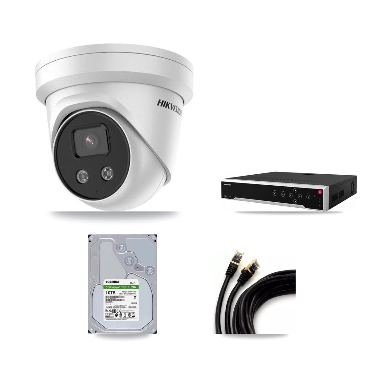 Hikvision 32-Channel 5MP CCTV Kit — 7 DS-2CD3356G2 Turret Cameras + 10TB Recording