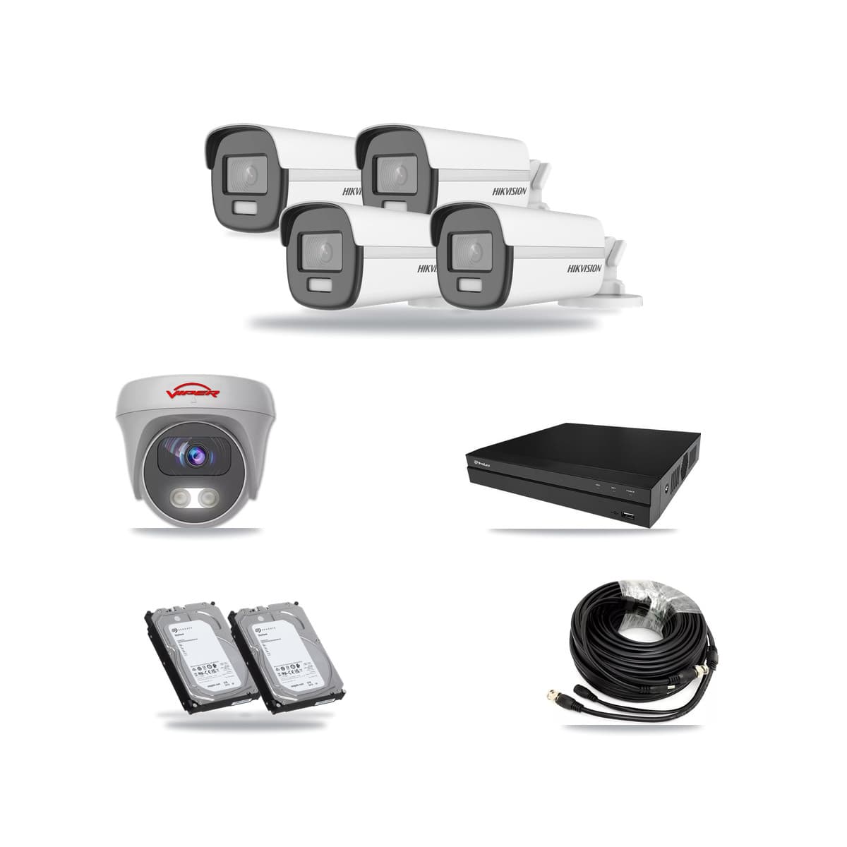 8-Channel 5MP – 4K CCTV Kit — 4 4K Bullet + 1 5MP Cameras + 2× 6TB Recording - Image 1