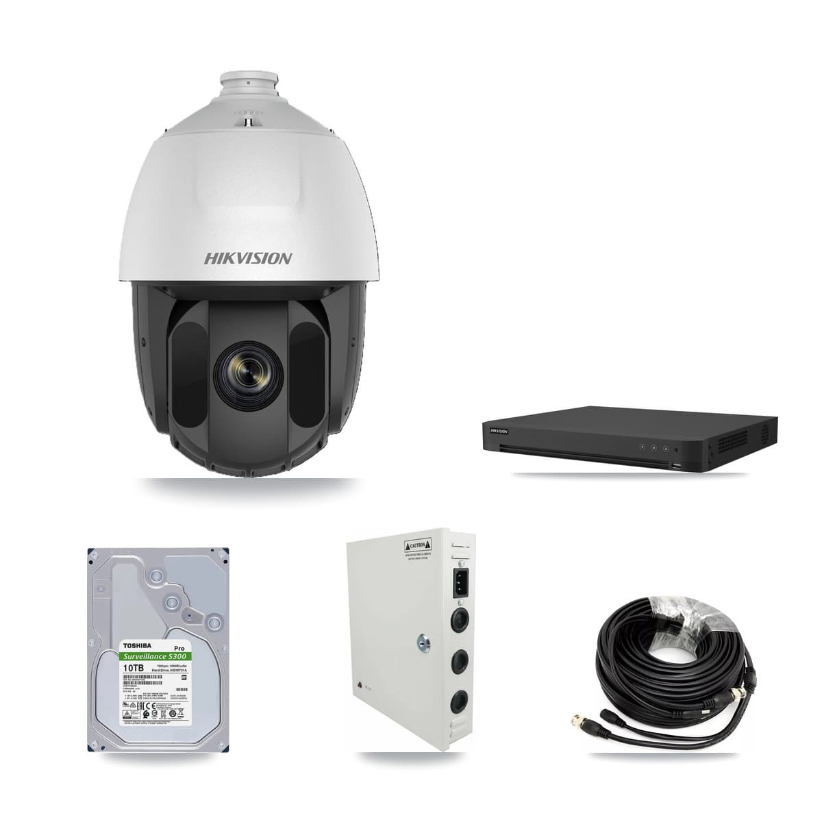 Hikvision 16-Channel 2MP CCTV Kit — 15 DS-2AE5225TI PTZ Cameras + 10TB Recording (IDS-7216HUHI Recorder) - Image 1