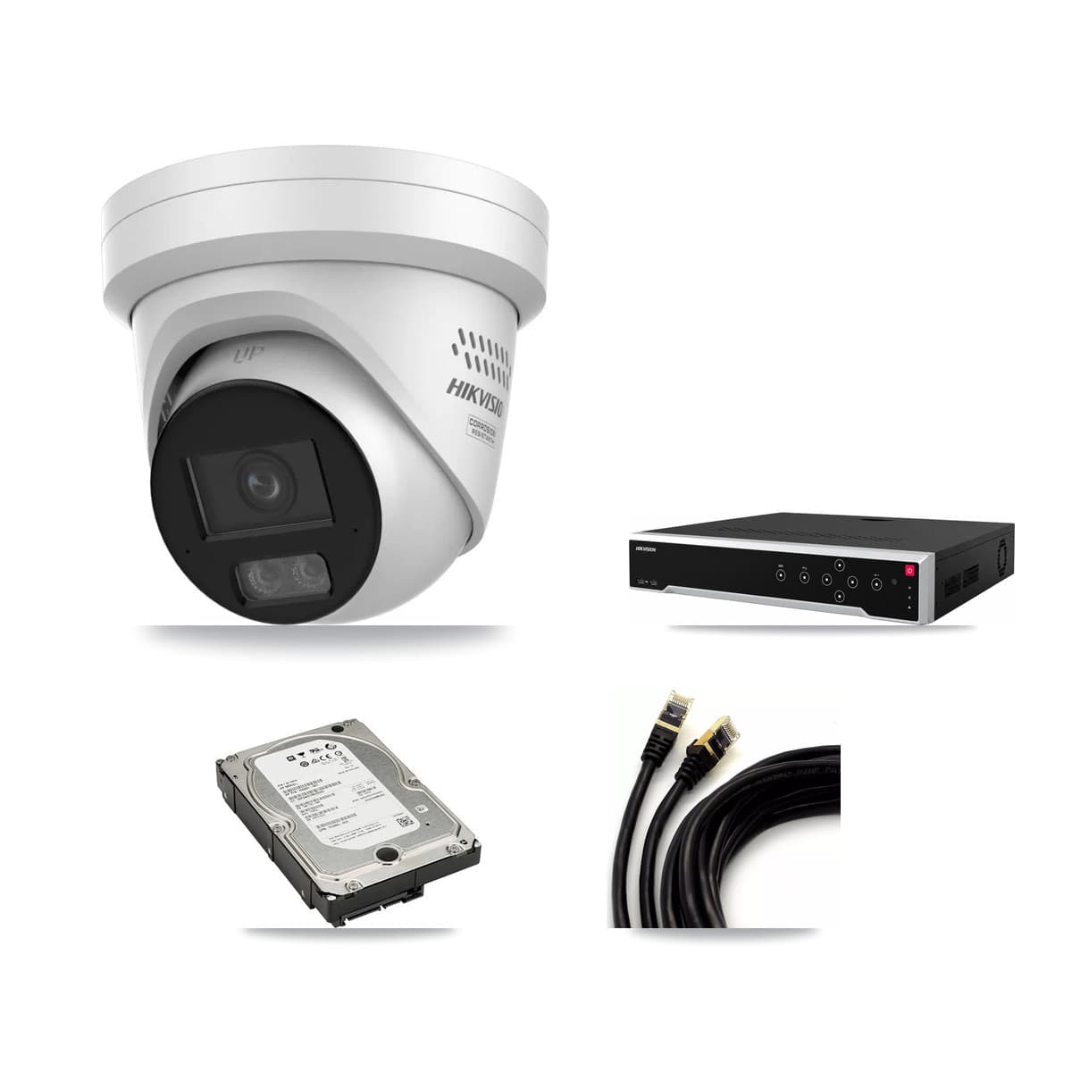 Hikvision 32-Channel 4MP CCTV Kit — 4 DS-2CD2347G3 Turret Cameras + 5TB Recording