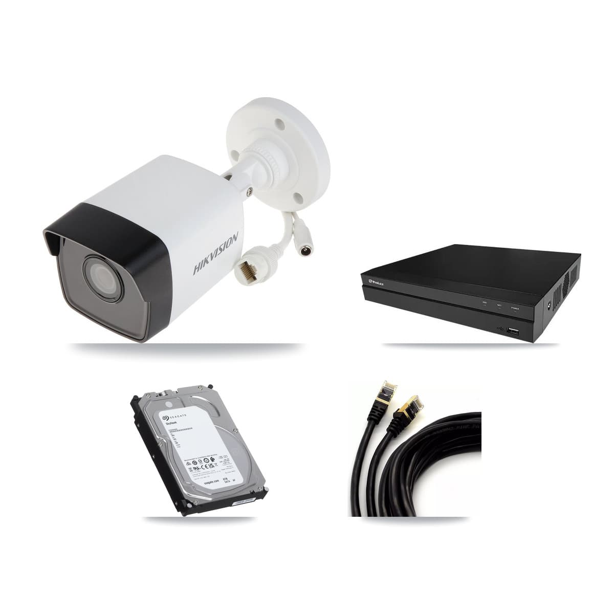 Hikvision & Prolux 8-Channel 5MP CCTV Kit — 8 DS-2CD1053G0 Bullet Cameras + 6TB Recording