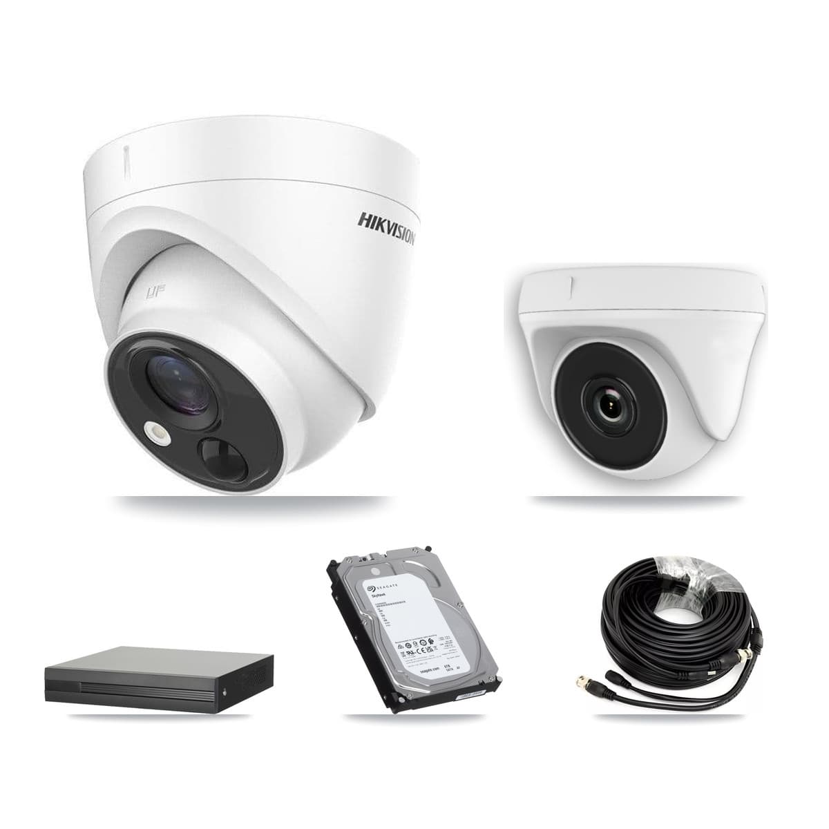 Hikvision 8-Channel 2MP – 5MP CCTV Kit — 5 5MP Turret + 1 White 2MP Dome Cameras + 6TB Recording (XVR-3108HS Recorder) - Image 1