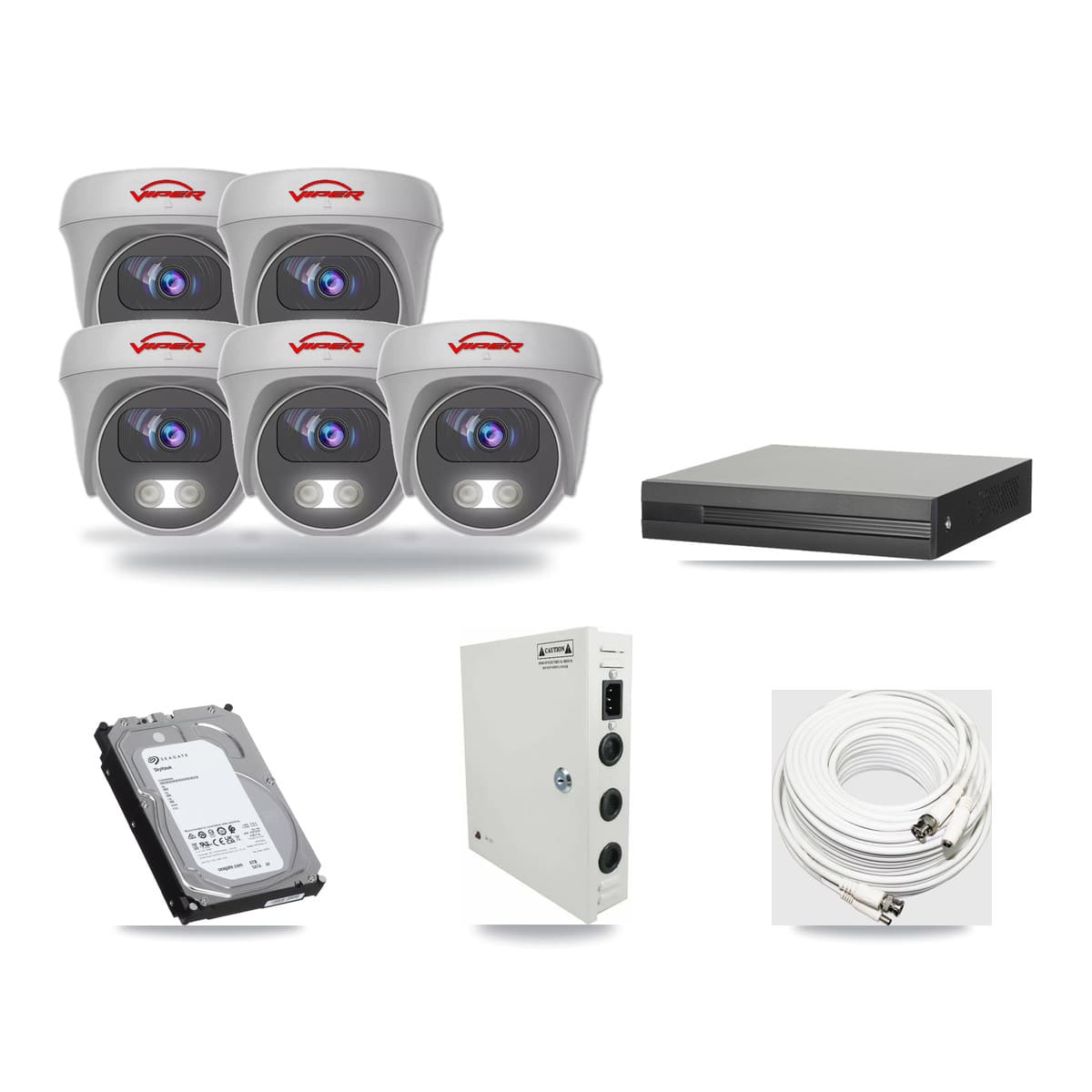 16-Channel 5MP CCTV Kit — 5 Viper Cameras + 6TB Recording - Image 1