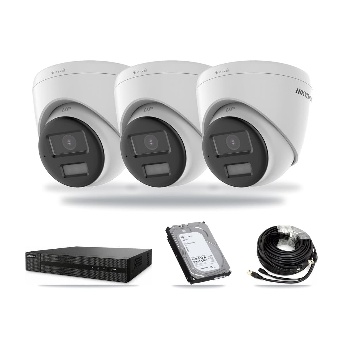 Hikvision 8-Channel 4K CCTV Kit — 3 DS-2CE78U0T Turret Cameras + 6TB Recording - Image 1