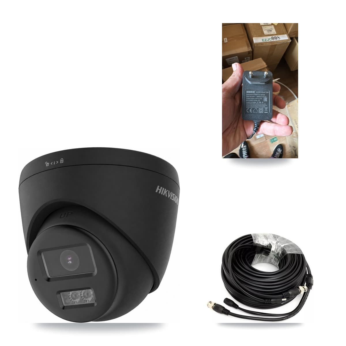 Hikvision & Prolux 8-Channel 4K CCTV Kit — 1 Black Turret Camera + 3TB Recording (PXD-5208AN Recorder)