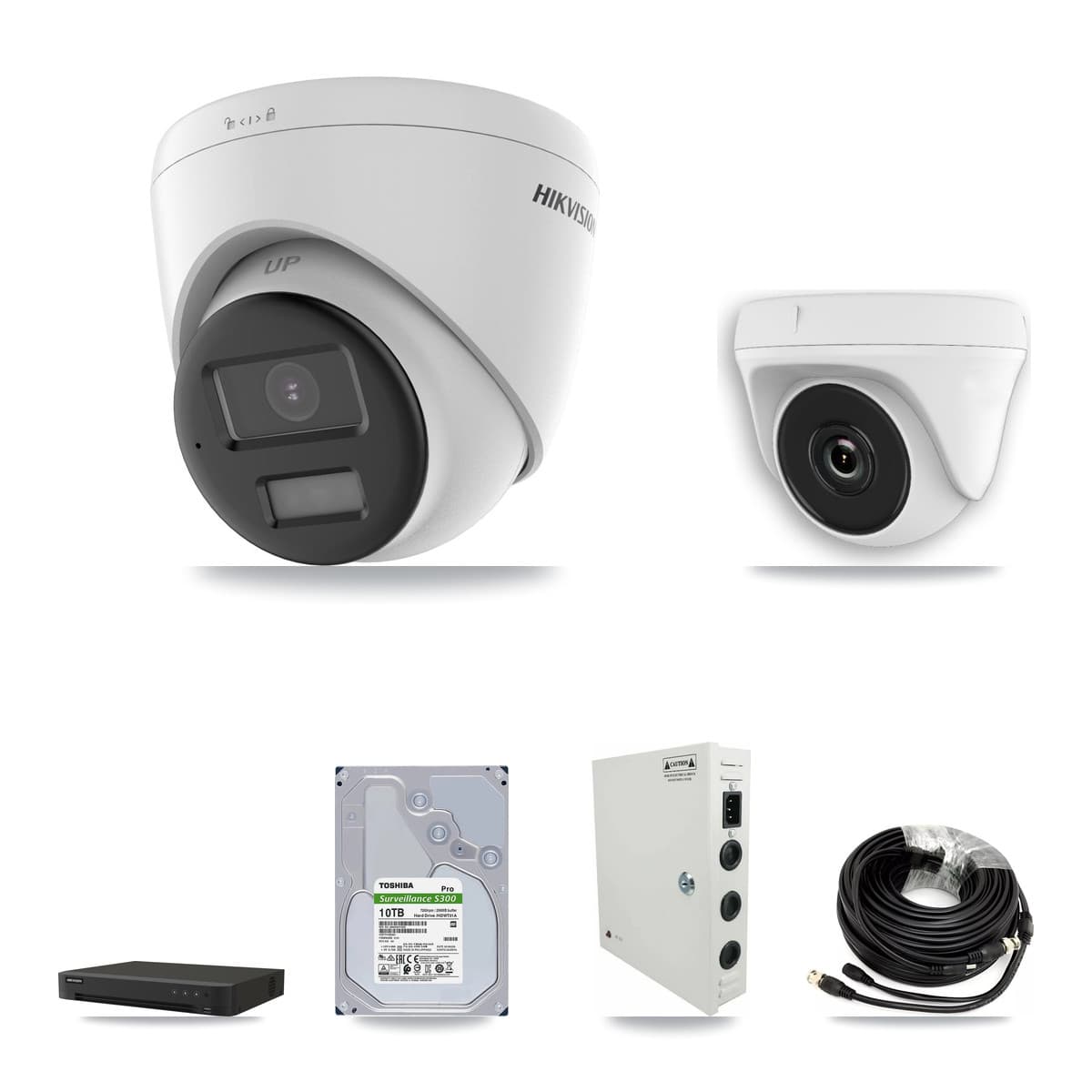 Hikvision 16-Channel 2MP – 5MP CCTV Kit — 6 5MP Turret + 3 White 2MP Dome Cameras + 10TB Recording (IDS-7216HQHI Recorder) - Image 1