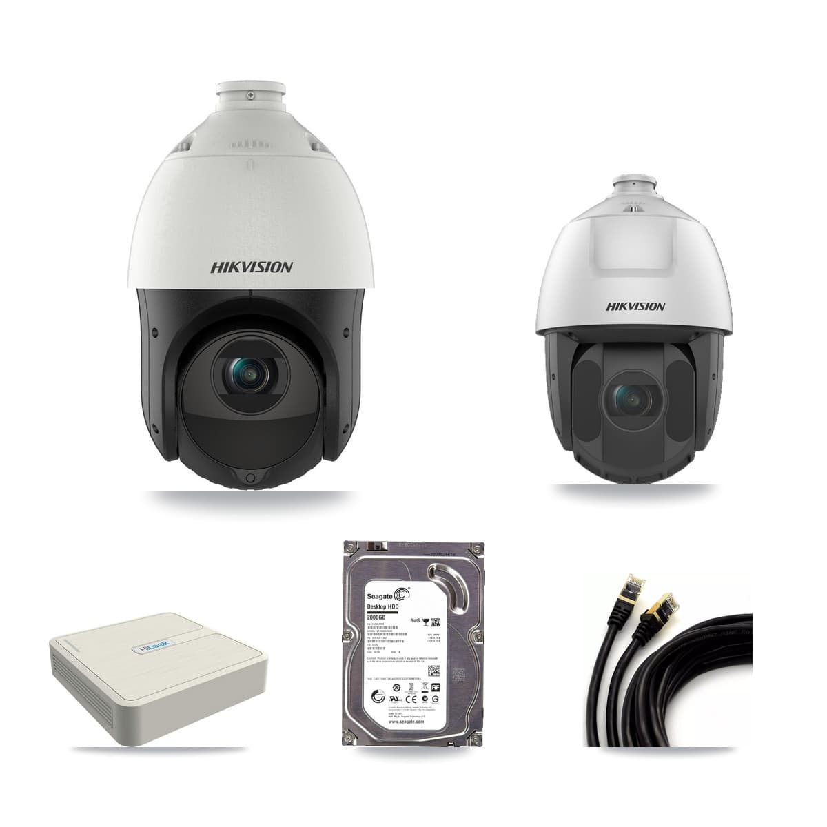 Hikvision & HiLook 8-Channel 2MP – 4MP CCTV Kit — 1 4MP + 1 2MP PTZ Cameras + 2TB Recording (NVR-108H-D Recorder) - Image 1