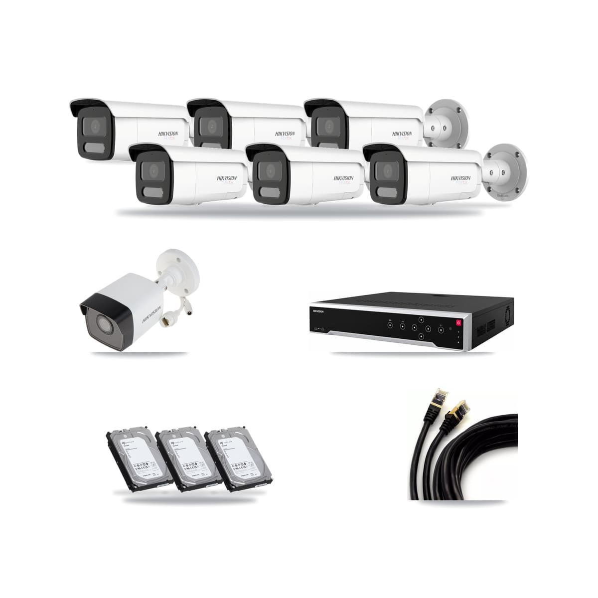Hikvision 32-Channel 5MP – 4K CCTV Kit — 1 5MP + 6 4K Bullet Cameras + 3× 6TB Recording - Image 1