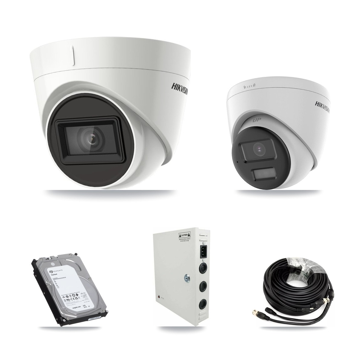 Hikvision 32-Channel 4K CCTV Kit — 1 DS-2CE78U0T + 15 DS-2CE78U1T Turret Cameras + 3× 6TB Recording